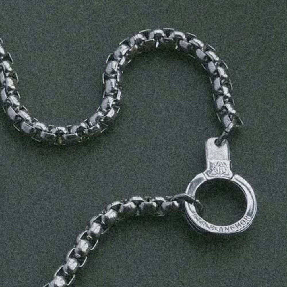Air and Anchor Silver Chain Necklace 16 inch